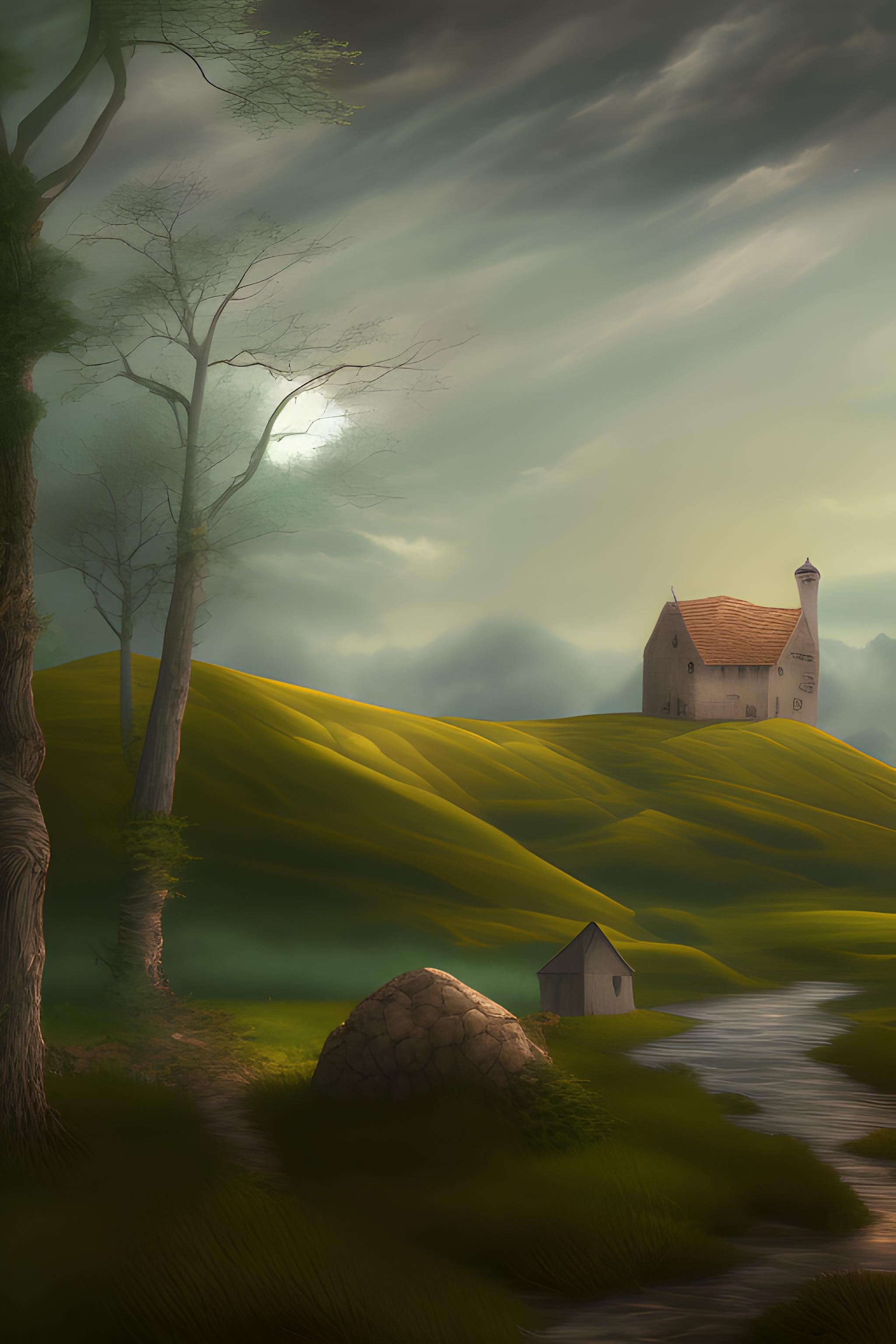 Un paysage montagneux avec un style papercraft